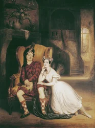 マリー（1804-84）とポールタグリオーニ（1808-84）、バレエ &39;La Sylphide&39;、1832